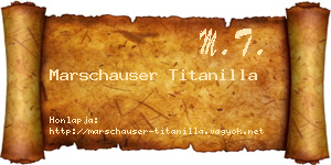 Marschauser Titanilla névjegykártya